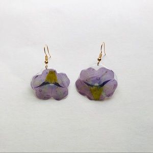 Purple Flower Earrings